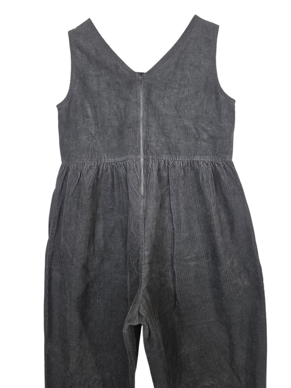 Lucy & Yak Bowie Dungarees Black Corduroy Jumpsuit - Relaxed Wide-Leg Style - Picture 4 of 9